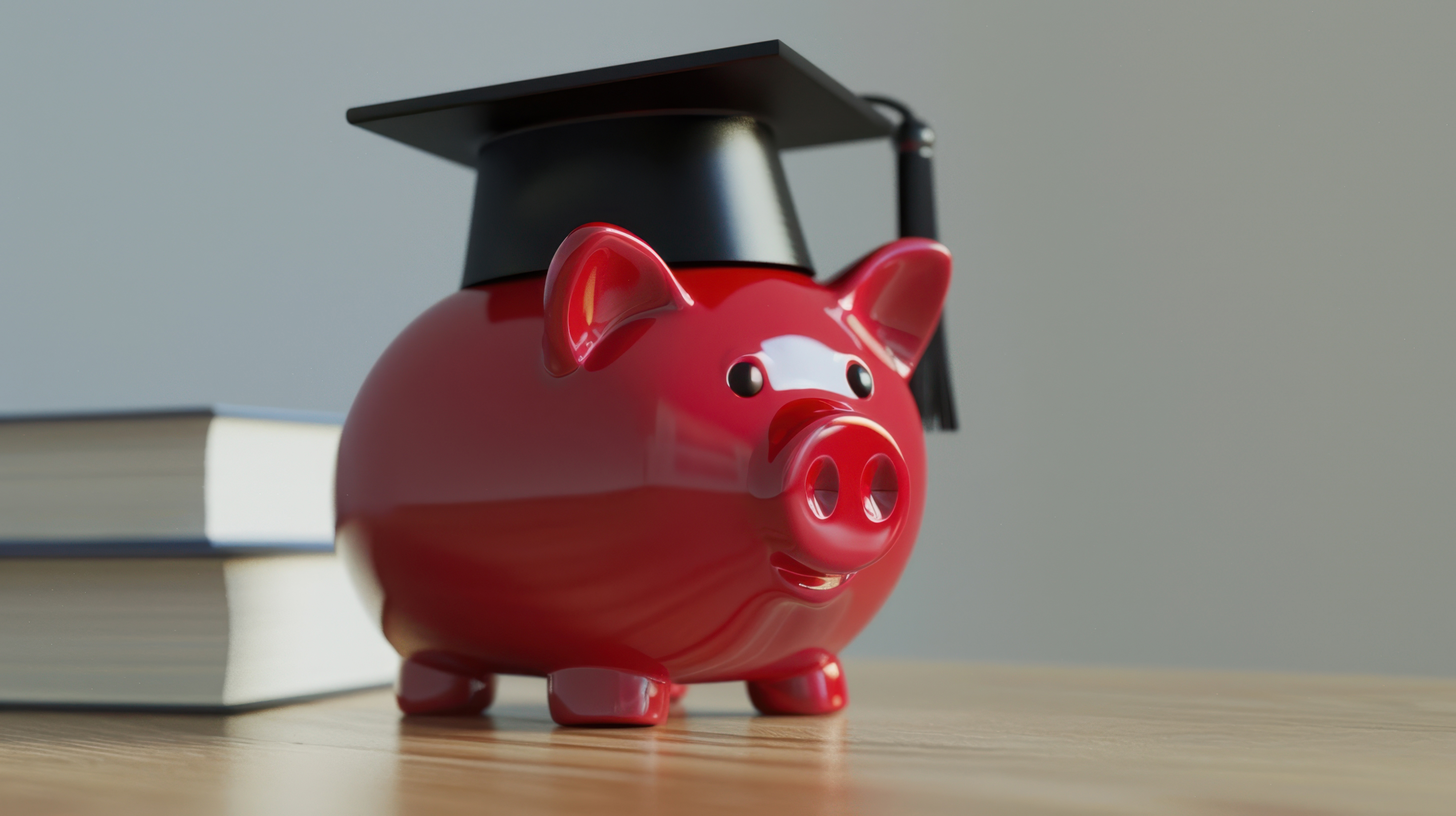 A piggy bank with a graduation cap